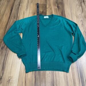 Pickering V-Neck Sweater Green Long Sleeve Pullover USA Chevy Embroidered L